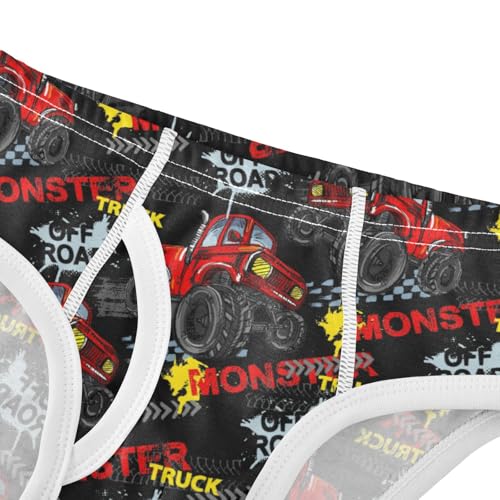 Boys' Exclusive Briefs Toddler Underwear 95% Combed Cotton Boxerbriefs 2T Monster Truck Pattern Cars 154