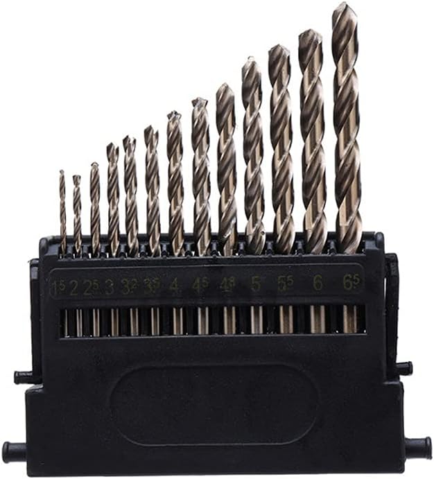M42 HSS-Co Drill Bit Set 8% High Cobalt Drill Bit hardness 68-70 HRC for Stainless Steel Wood Metal Drilling(13ps)
