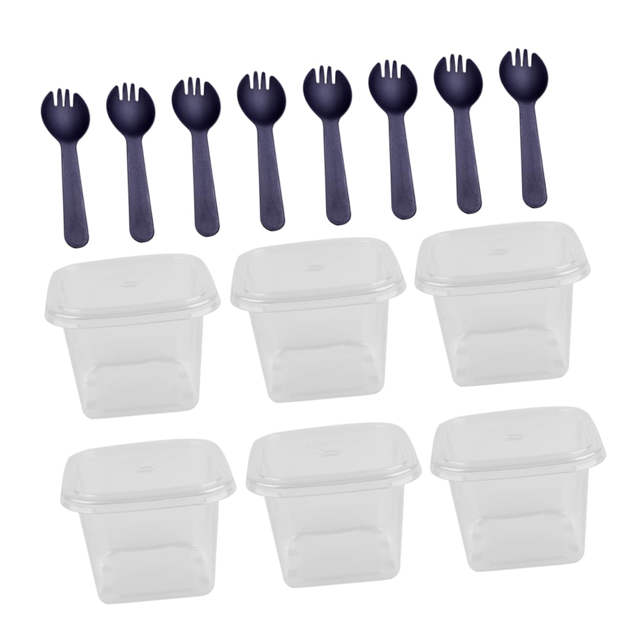 DECHOUS 50 Sets Portable Disposable Cake Packaging Boxes with Lids for Mousse Cakes Cookies and Desserts Lightweight and Compact Storage