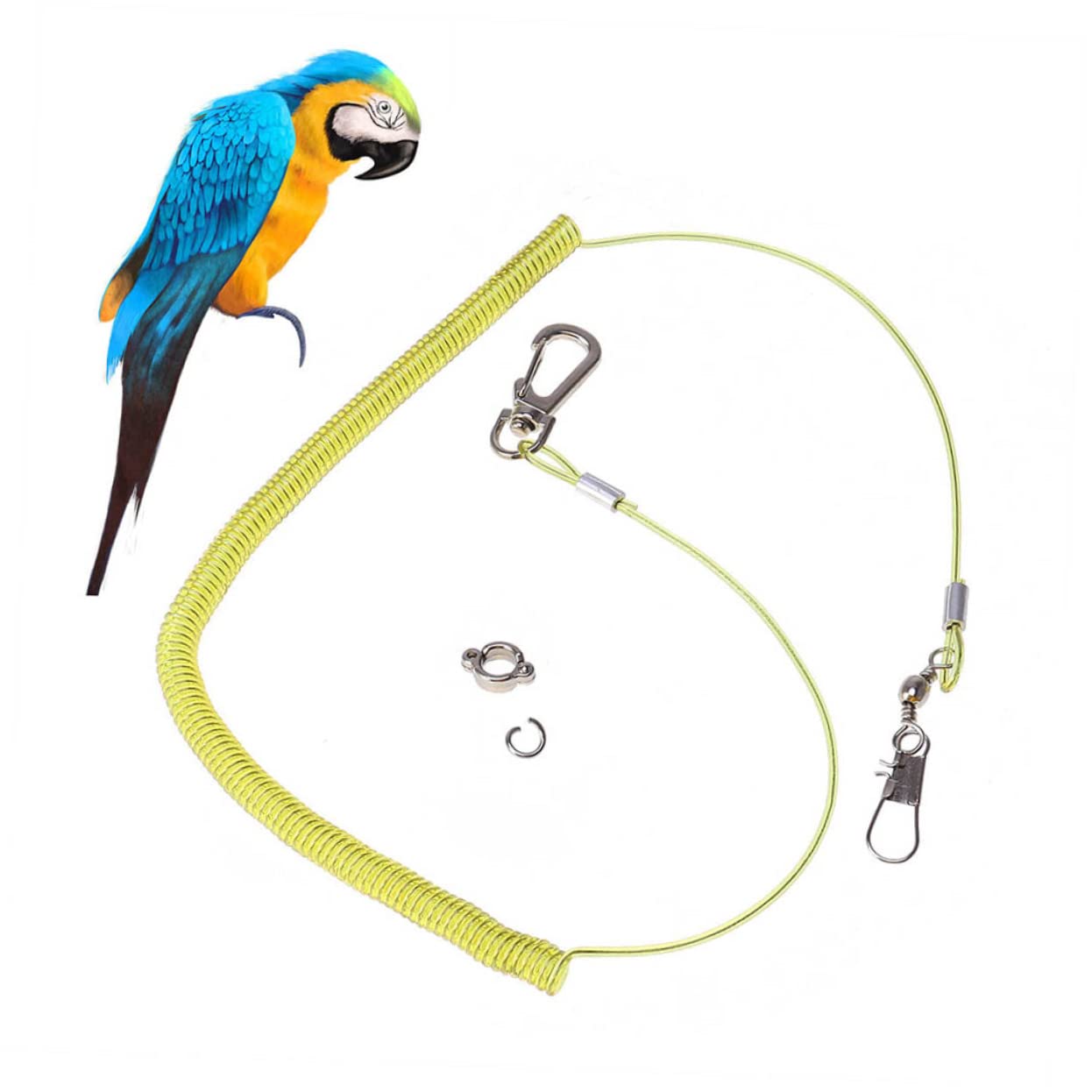 Happyyami 3 Pcs 20 Harness Bird Leash 20m Elastic Flight Rope for Pet Birds Training Random Color