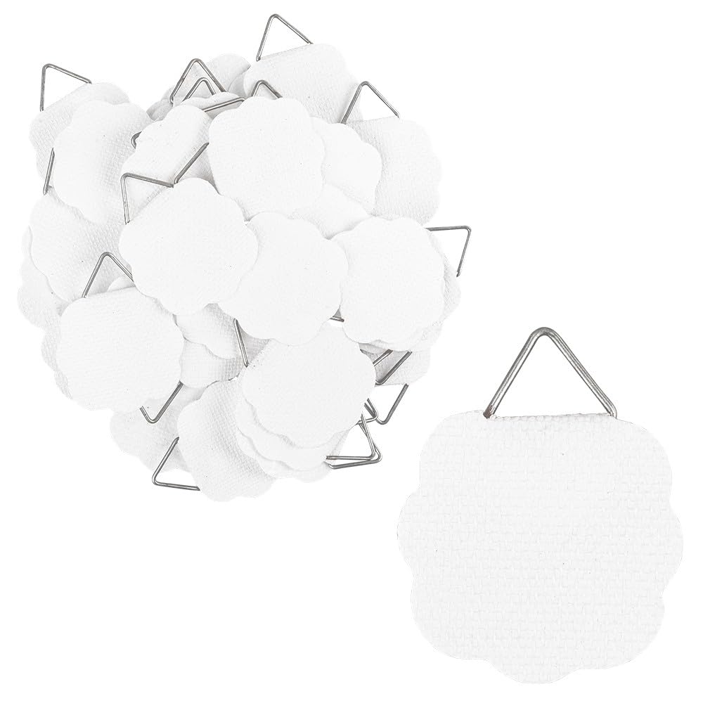 Ideen mit Herz Appendiabiti con occhiello triangolare, da incollare, 2,9 cm x 3 cm, bianco, 50 pezzi