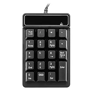 Festnight USB Wired Numeric Keypad Mechanical Feel Number Pad Keyboard 19 Keys Water-Proof for Laptop Desktop PC Notebook Black