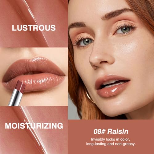 Image of Raisin Nude Honey Tinted Lip Balm for Women, Hydrating Lip Oil Stick Lip Gloss Lipstick for Mature Skin, Sheer Lightweight Moisturizing Lip Tint Balm with Natural Shine, Vegan & Cruelty-Free