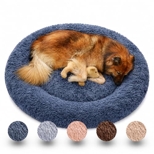 nobelpfote Hundebett Wolke 7 - Kuscheliges Hundekissen waschbarer Bezug gelenkschonend für kleine mittelgroße & große Hunde Dunkelgrau M - 70cm