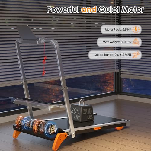 Image of Walking Pad with Incline Portable Treadmill with Handle Bar for Home Office Under Desk Use Small Space Treadmill