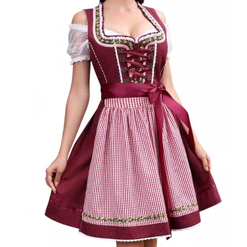Vestido de Oktoberfest para mujer, disfraces alemanes, vestidos tradicionales alemanes de Oktoberfest, trajes de Oktoberfest para mujer para fiestas de vacaciones