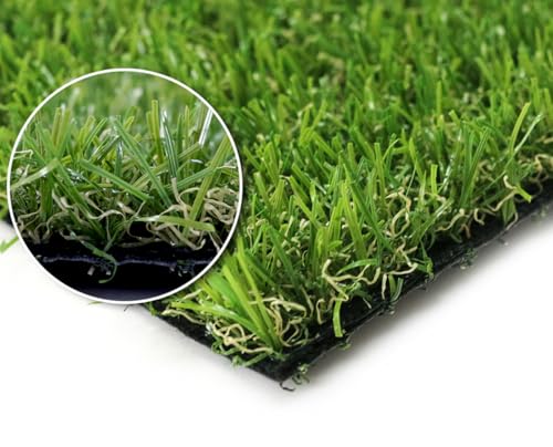 LITA Artificial Grass Turf 6 ft x 12 ft with Drainage, 0.8 Inch Realistic Fake Grass Rug Indoor Outdoor Lawn Landscape for Garden, Balcony, Patio, Synthetic Grass Mat for Dogs, Customized