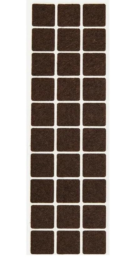 Smartizi Kare Yapışkanlı Mobilya Altlığı (Tek Plaka x 30 Adet) - 2x2 cm İnce Ayaklar İçin Çizilmez ve Ses Kesici Ped
