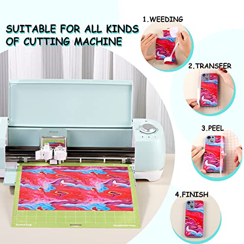 Tintnut Permanent Vinyl - 12 Sheets 12"X10", Marble Permanent Adhesive Vinyl Sheets, Watercolor Gold Pattern Self Sticker Waterproof Vinyl Compatible With Cricut Or Silhouett #TOP2