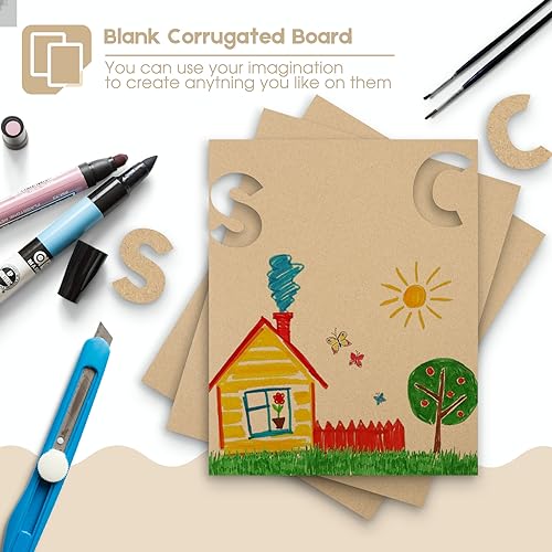 Image of Golden State Art 10 Pack 8x10 Corrugated Cardboard Sheets 1 /8 inch Flat Inserts | Flat Layer Pads, Corrugated Card Board Inserts For Packing, Mailing or DIY Art Crafts, Box Dividers (Brown)
