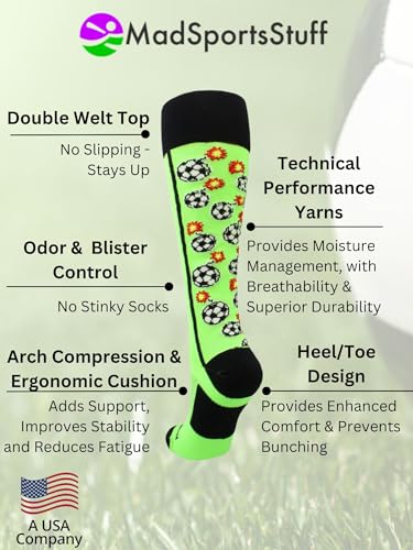 MadSportsStuff Bomber Soccer Socks Over the Calf length (multiple colors)3