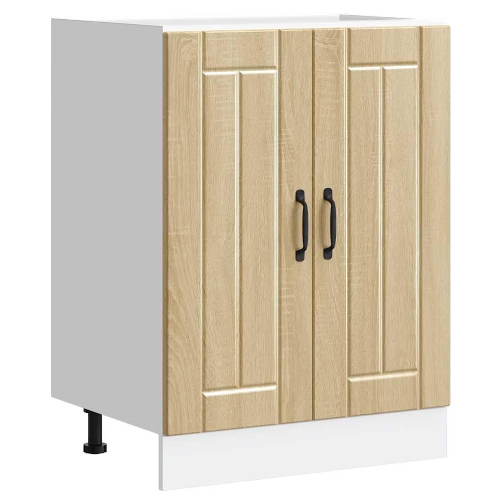 vidaXL Mueble bajo Fregadero Lucca Madera contrachapada Roble Sonoma