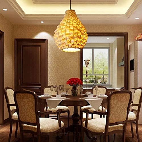 Strong Durable Southeast Asian Tropical Bamboo Ceiling Light E27 Pineapple Bamboo Pendant Light Country Style Living Room Ceiling Chandelier Teahouse Bamboo Lamp Bar Cafe Hanging Lamp Perfect Decorate #TOP1