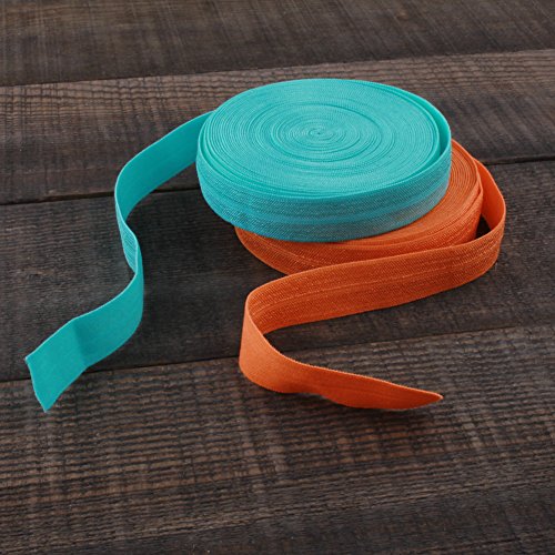 Basokan Solid Color Sewing Fold Over Elastic Stretch Foe And Foldover Foe Trim Elastic Ribbon By The Yard For Hair Ties Headbands (5/8 Inch, 1.5 Cm, 20 Yards, Mix 20 Colors) #TOP3