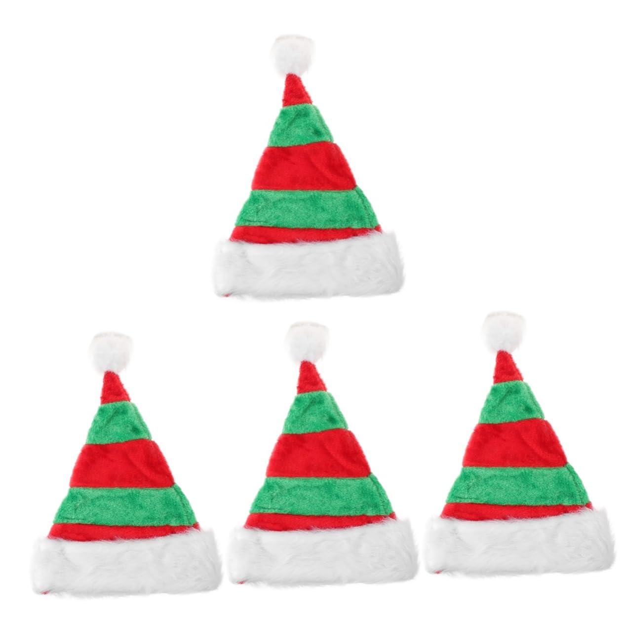 PRETYZOOM 4piezas Sombrero Navideño Unisex De Peluche Gorro De Santa Cómodo Celebraciones Accesorio De Navidad Para Hombres y Mujeres Cinco