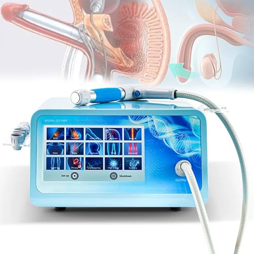 XUTNZA Máquina Neumática Terapia Ondas Choque, Terapia Ondas Choque Enfocadas Extracorpóreas con 5cabezales, Intensidad Ajustable 0,5-10bar Y Frecuencia 1-22Hz,Grifo Golpe 500-3000/min,no Invasivo