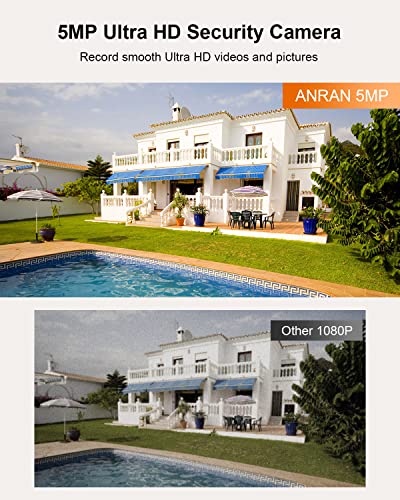 Anran 5Mp Security Camera Wireless Outdoor-Solar Outdoor Camera With 360° View, Smart Siren, Spotlights, 2K Color Night Vision, 2-Way Talk, Compatible With Alexa #TOP2