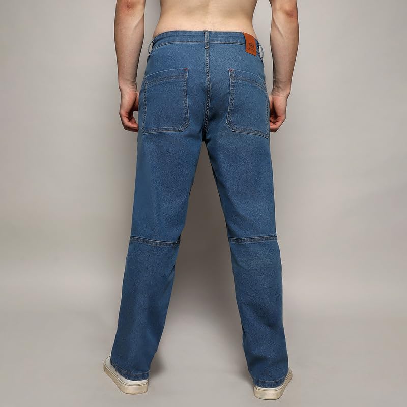 Image of CAHOOT Men's Denim Jeans for Casual Wear | Medium-Wash | Regular Fit | 5 Pockets | Button Closure | Denim Jeans Crafted with Comfort Fit for Casual Wear