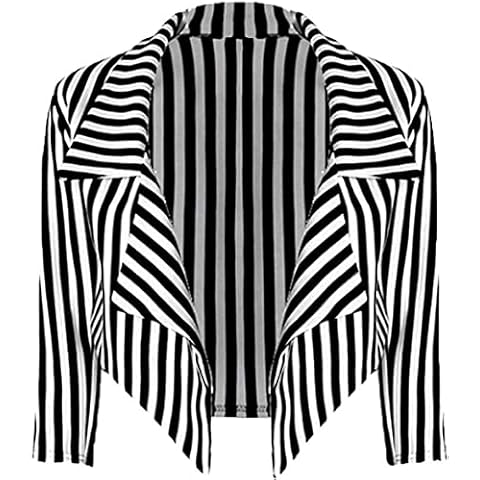 WearAll Damen Plus Cropped Wasserfall Blazer Damen Streifen Print Kragen offen 42-54 Cover