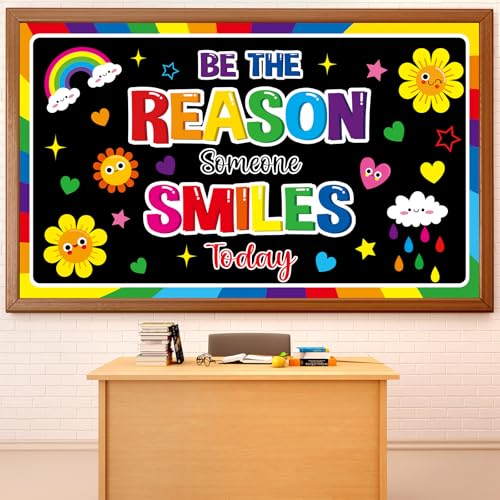 Toile de fond motivante pour salle de classe avec bannière positive colorée préscolaire 190x119