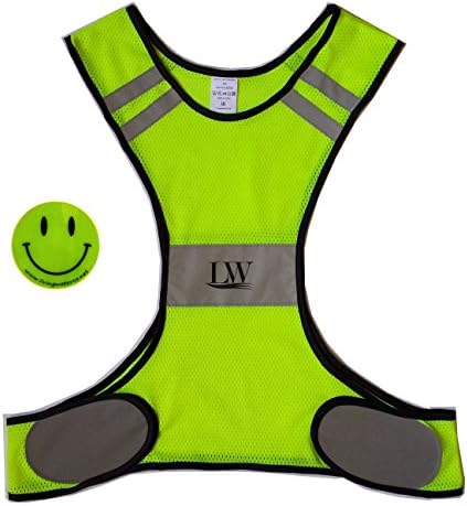 LW Reflective Biking Vest Running Cycling Walking Yellow Safety (S/M)
