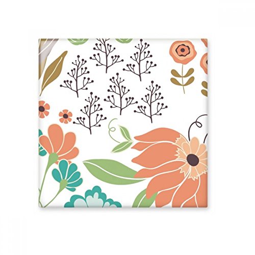 DIYthinker White Orange Flower Plant Paint Glossy Ceramic Tile Bathroom Kitchen Wall Stone Decoration Craft Gift