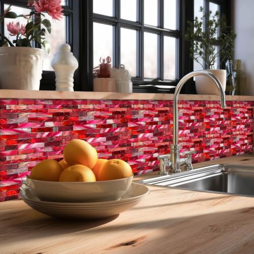 Image of Moroccan Tile Stickers | Waterproof Self Adhesive Peel & Stick Tile Decals for Kitchen Backsplash, Bathroom Wall, Floor, Furniture & Glass (4x4 Inch, Design 49)