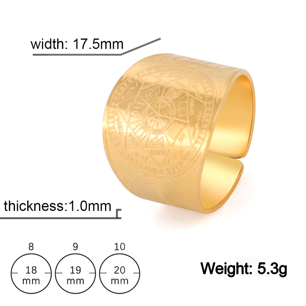 LIKGREAT Sigillo dei 7 Arcangeli Anello Metatron Cubo Anelli Sigillo di Lilith Simbolo Talismano Amuleto Anelli Religiosi Gioielli in Acciaio Inox Regali per Uomini Donne