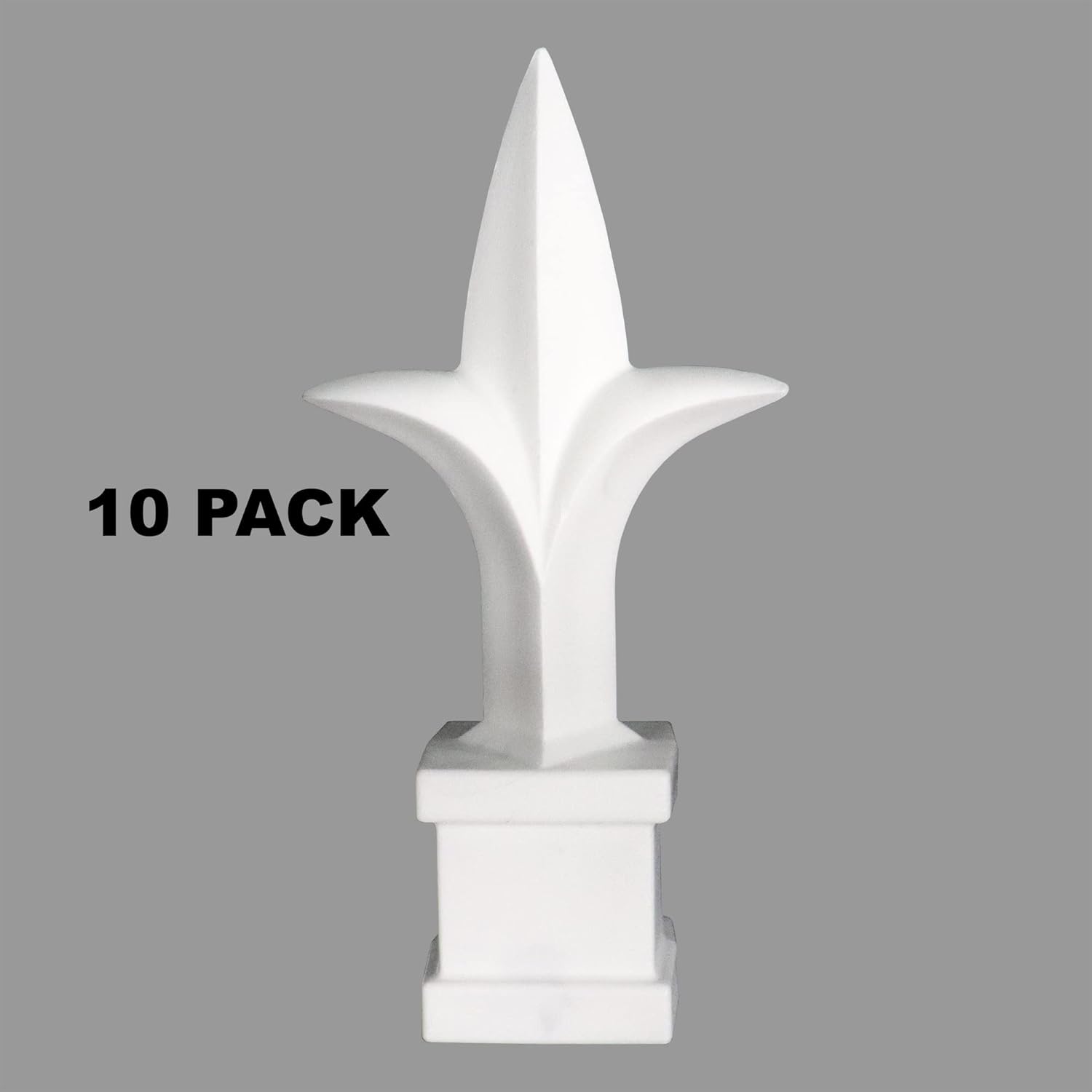 Address America Premium USA Made - Fence Finials Trident Spear High-Impact Polypropylene White Finial Fence Topper (10ct, 3/4 inch) - Made in The USA - FF