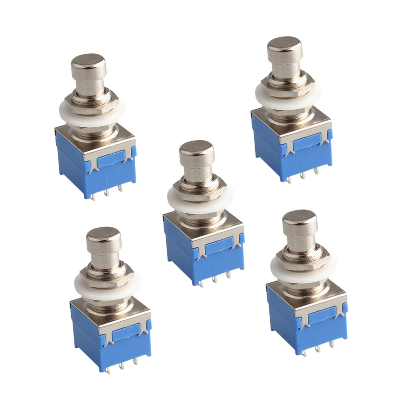 Pedal de Efectos de Guitarra Eléctrica Metal 9 Pines Azul 5 Piezas | True Bypass, Reemplazo de Piezas Viejas o Rotas, Control de Indicador LED