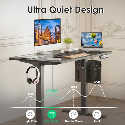 Image of STARY Electric Standing Desk Adjustable Height Sit Stand Home Office Desk with Splice Board