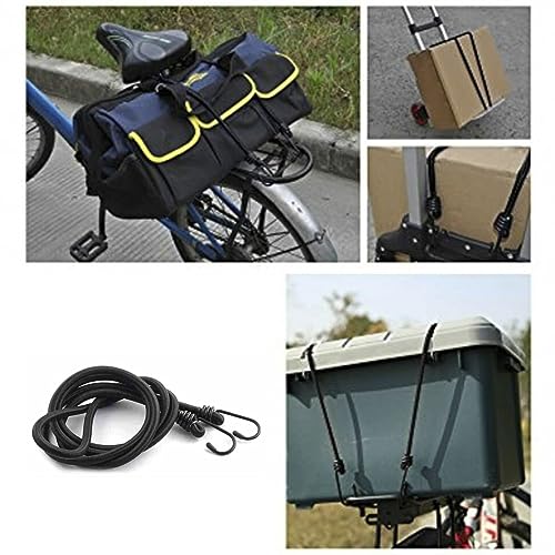 SyiXute 10 Pcs Bungee Cords With Hooks,4 Lengths,Heavy Duty Outdoor Elastic Bungee Straps,Multi-Purpose Elastic Bungee Straps for Securing Tarps,Luggage,Tents,Bikes or Garden Tidying (Black) - Image 4
