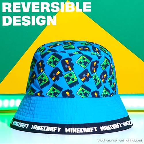 Minecraft Boys Bucket Hat, Sun Hat for Kids Beach Summer Holiday Essentials - Gifts for Gamers2