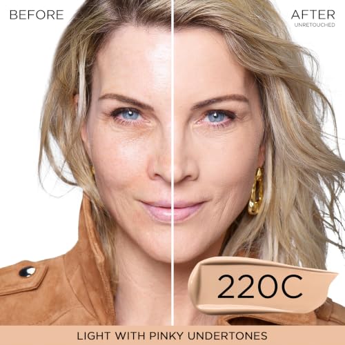 Image of Lancome Teint Idole Ultra Wear Natural Matte Foundation- Longwear, Medium-Full Coverage, Natural Finish, Waterproof & Hydrating - 220C (Light Skin with Cool /Pinky Undertones), 1 Fl Oz