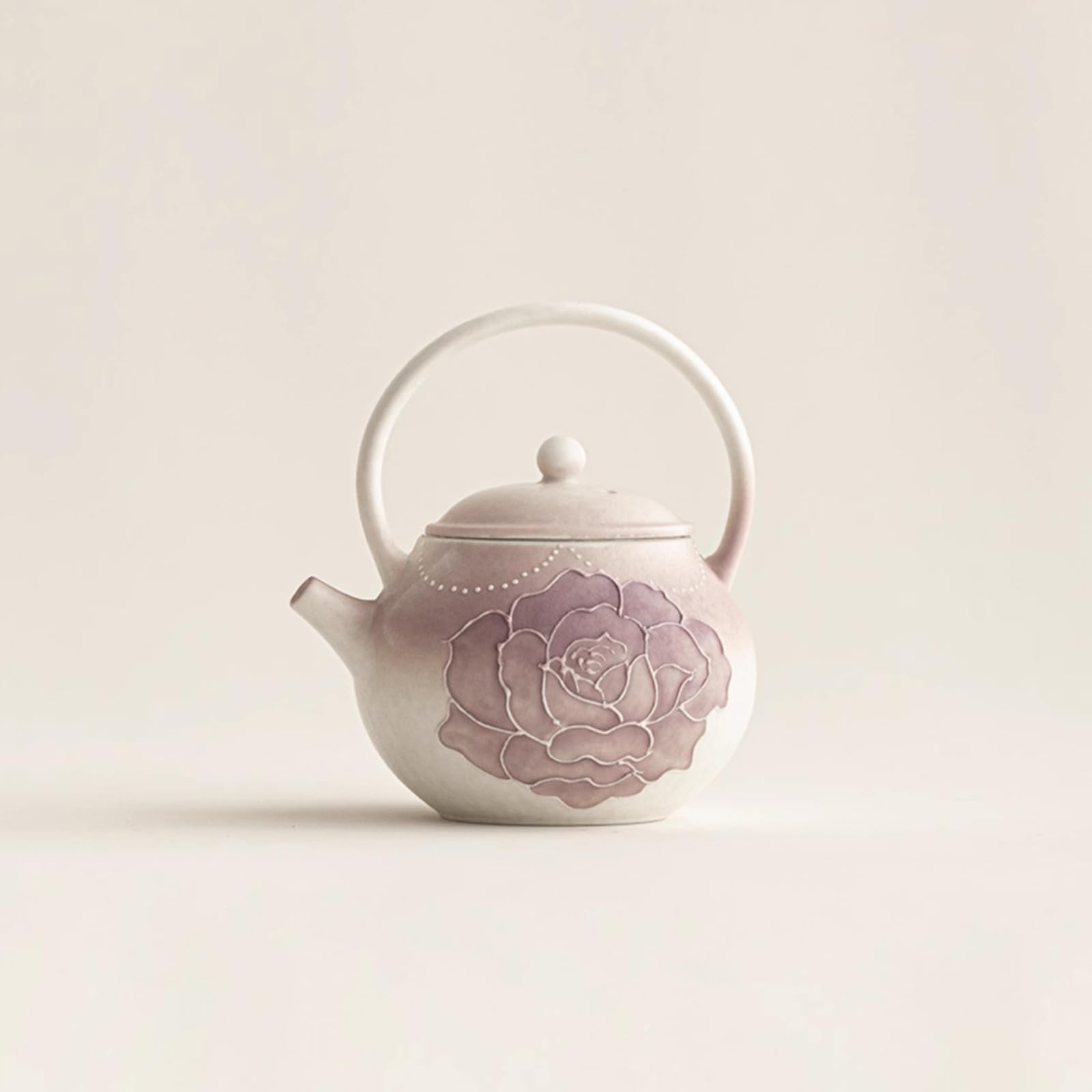 Théière Xishi élégante en fleur violette de 90 ml pour rituel haut de gamme