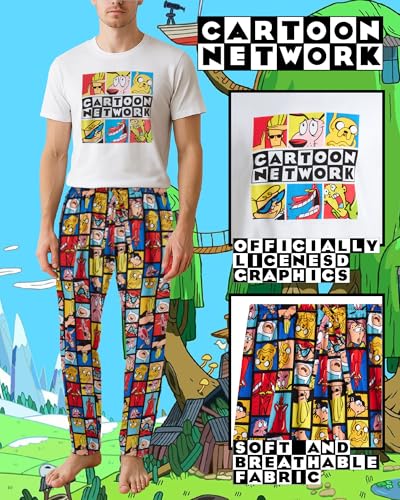 Mens Pajama Set - 2 Piece SpongeBob SquarePants, Snoopy, Rick and Morty, Scooby-Doo, Cartoon Network, South Park2