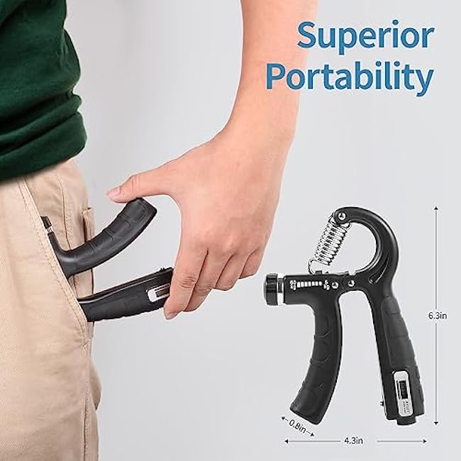 Grip Strength Trainer with 2 PCS,AOKLS Hand Grip Strengthener Adjust Resistance in 11-132Lbs for Climbers,Tennis Athletes and Any Athlete Who Needs to Strengthen the Fingers and Arms