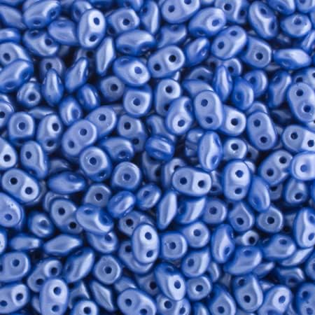 100 Grams Czech Superduo 2-Hole 2.5x5mm Pastel Light Blue for Jewelry Making and DIY Crafts