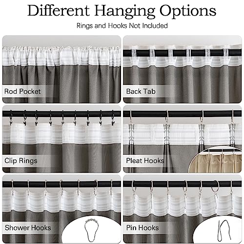 Image of MIULEE Camel Beige Velvet Pinch Pleat Blackout Curtains W52 X L84 Inches