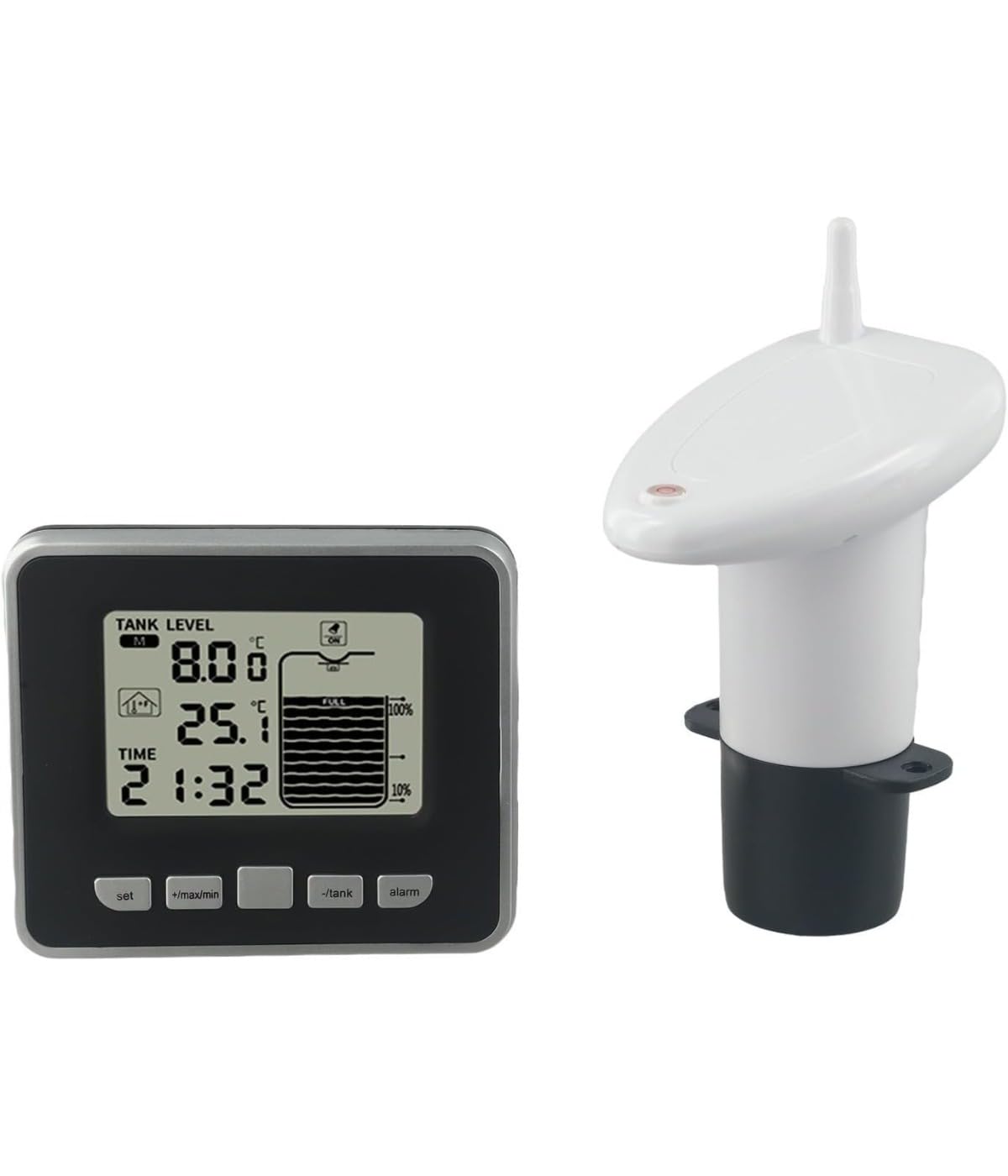 Indicador de nivel de depósito de agua, monitor de nivel de tanque de agua multifuncional, control del nivel de agua, adecuado para el uso de agua de lluvia, 1 juego