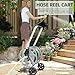 Garden Hose Reel Cart, Holds 75-150 Feet of 5/8-Inch Hose, Portable Hose Reel Cart With Wheels,Adjustable Handrail, Quick Hose Connector