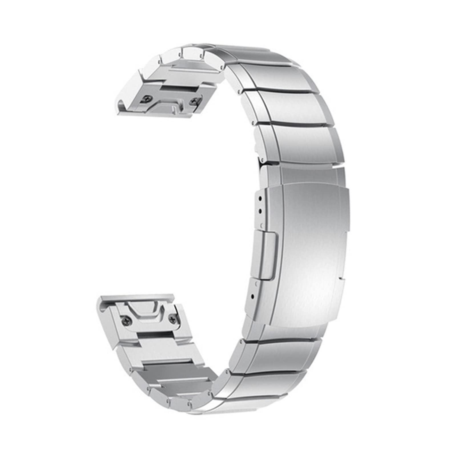 CZKE Watchband Strap For Garmin Fenix 7 7X 7S 6 6X Pro 5 5XPlus 3HR Quick Release Stainless Steel Watch Easyfit 26 20 22MM Wrist Band (Color : Silver, Size : 26mm Fenix 5X 5XPlus)