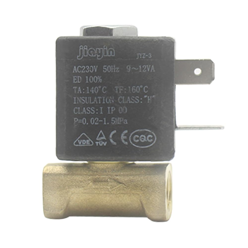 Jaiyniyadakata Black Jiayin Jyz-3 Nornally Closed Ac 230V 2 Way G1/8" High Pressure Electromagnetic Solenoid Water Valve Steam Iron Boiler Valve