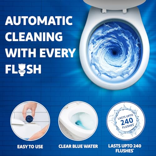 Image of Harpic Disinfectant Toilet Cleaner Liquid, Original - 1 L (Pack of 3) & Harpic Flushmatic In-Cistern Toilet Cleaner Blocks, Aquamarine - 300 g (Buy 5 Get 1 Free) | Lasts upto 240 Flushes