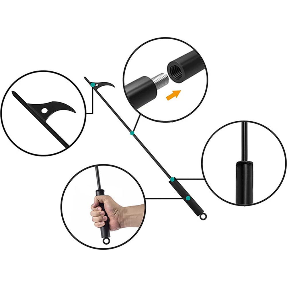 SPORTARC Feuerhaken für Kamin, 101,6 cm, robuster Kamin-Schürhaken, rostbeständig, schwarze Oberfläche, Feuerstelle, Werkzeuge für Kamin, Feuerstelle