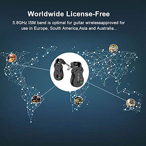 Lekato BT-B11 Wireless Guitar System 5.8 Wireless Guitar Transmitter Receiver Rechargeable Audio Wireless Transmitter Receiver 4 Channels Transmission Range thumb #6