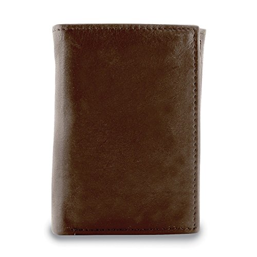 Sonia Jewels Brown Leather Tri-fold Wallet