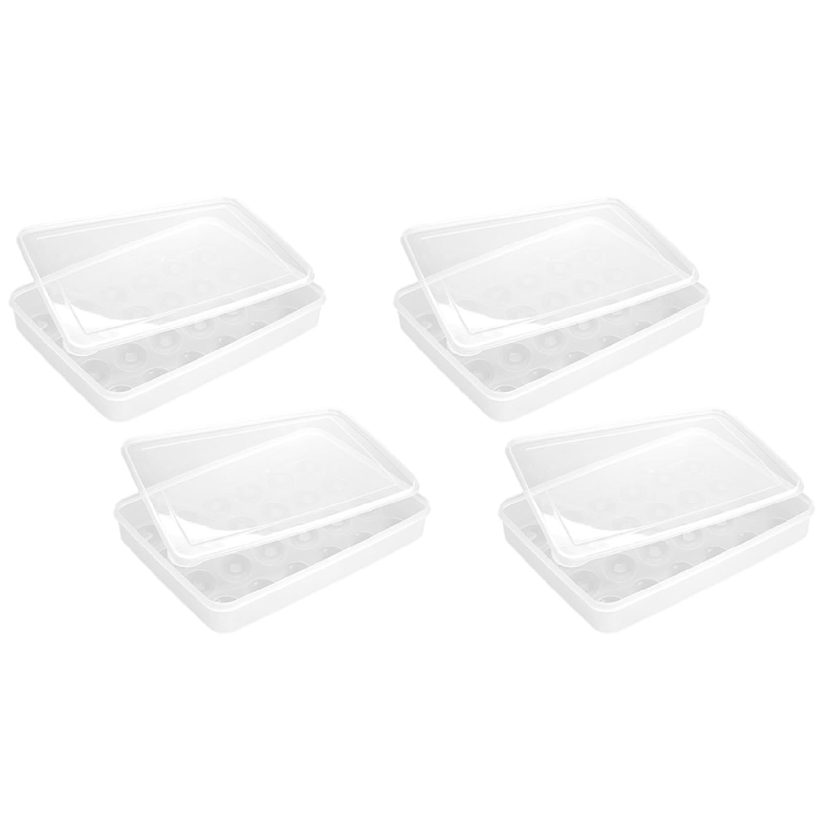 Vjsujehgy Perfect Deviled Eggs with Ease,4 Clear Egg Containers with Lid Hold 96 Eggs,Easy Carry,Dishwasher Safe Carrier,Stackable