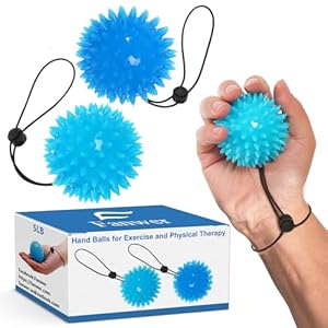 Fanwer Hand Grip Exerciser Balls-2pcs Hand Balls for Exercise and Physical Therapy – Adjustable Wrist Strap Stress Relief Ball Relieve Wrist & Thumb Pain for Kids, Elderly and Adults