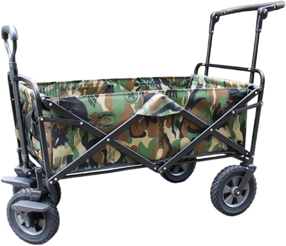 Folding Wagon Cart Beach Wagon Grocery Wagon Outdoor Folding Utility Wagon Heavy Duty Shopping Cart Garden Truck Adjustable Handle Folding Camping Wagon Wagon Garden Wago